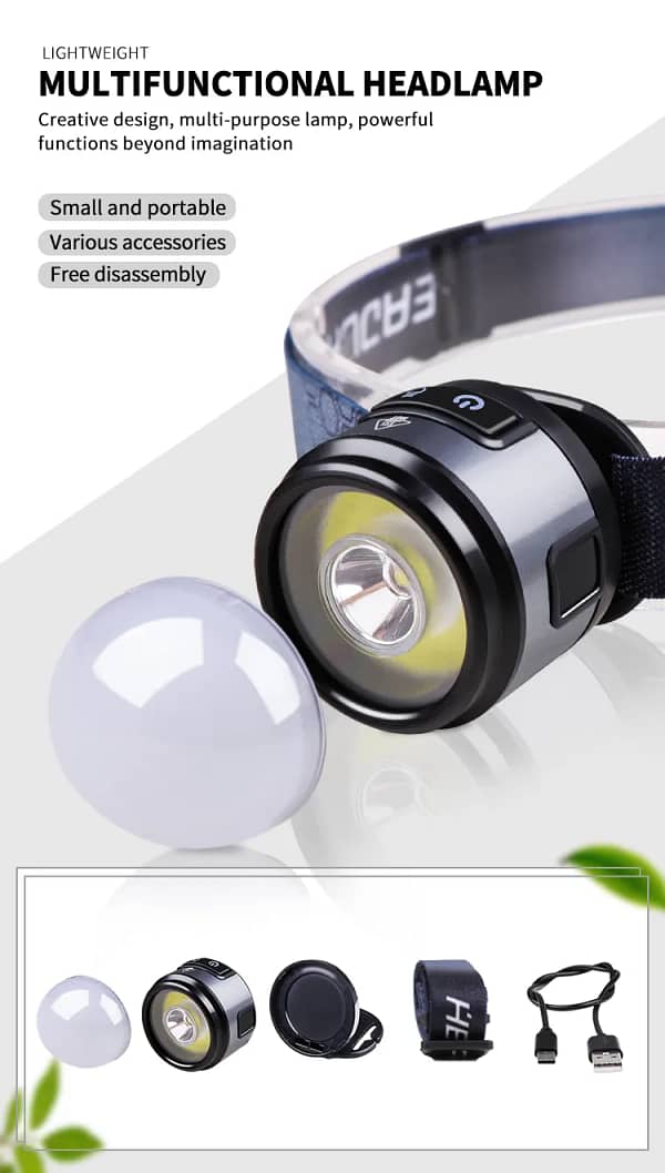 Helius-HL-039-Multifunction-Cap-Clip-With-Strong-Magnet-XPGCOB-Rechargeable-Mini-LED-Headlamp
