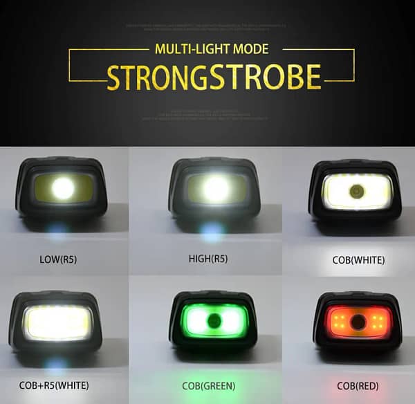Helius HL-033 1000 Lumen 7 Lighting Modes And Tail Light R5 COB Rechargeable Headlamp