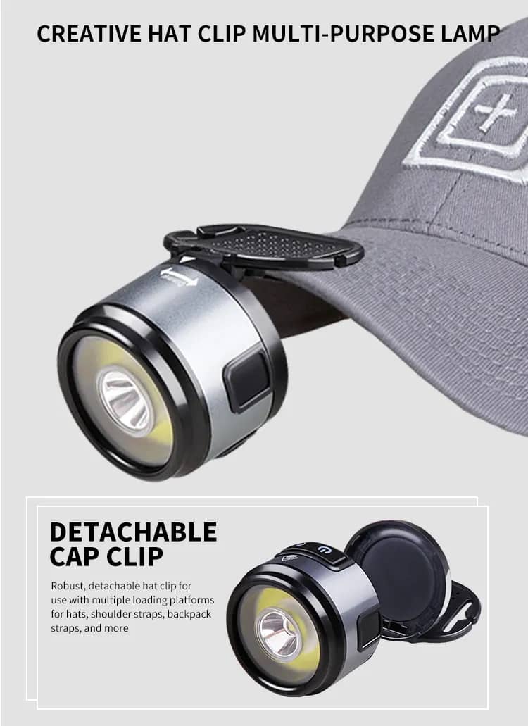 Helius-HL-039-Multifunction-Cap-Clip-With-Strong-Magnet-XPGCOB-Rechargeable-Mini-LED-Headlamp