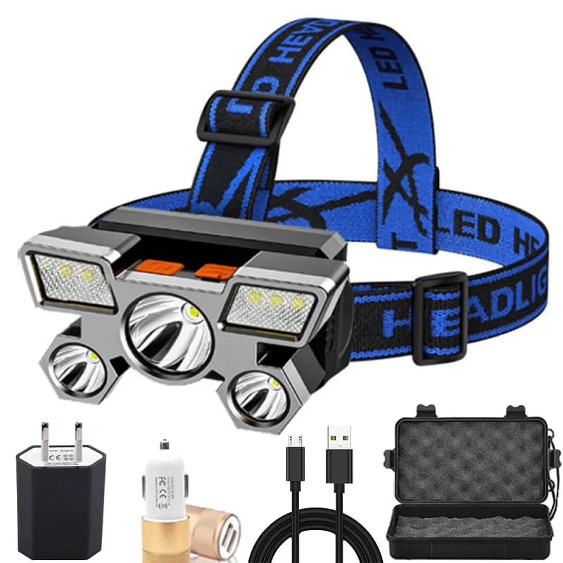 Helius HL-020 5 separately LED 4 Modes Rechargeable ABS durable Headlamp